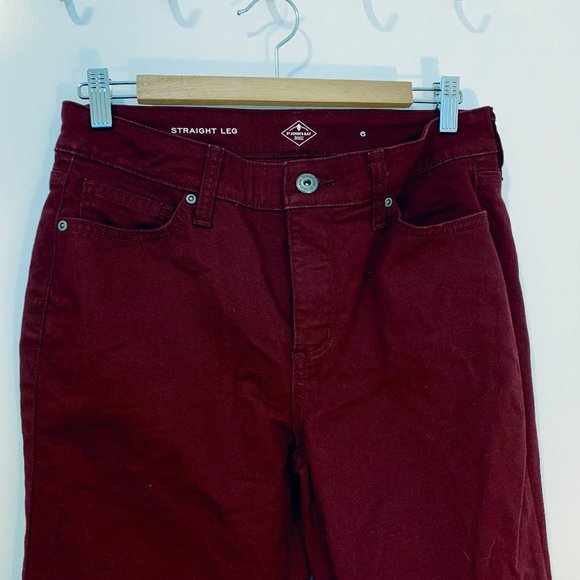 St. John's Bay Pants - 5 Pocket Casual Pants - Straight Leg - raspberry/burgundy